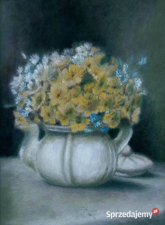 Prymulki wiosenne Piękny Obraz olejny 3040 Z lubelskie Lublin