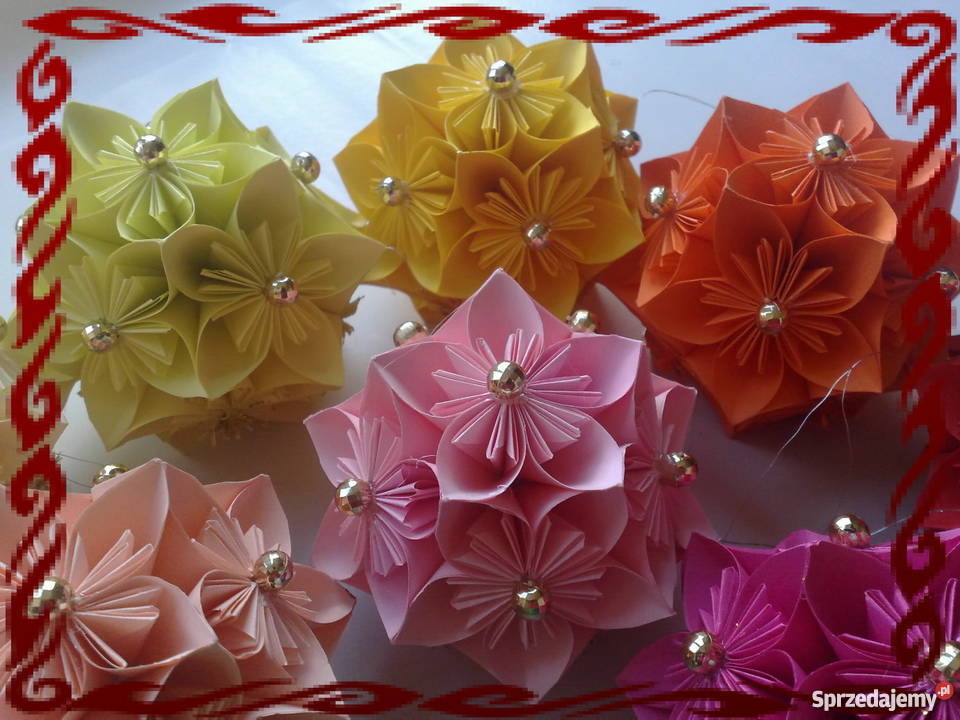 BOMBKI OZDOBY ŚWIĄTECZNE ORIGAMI KOMPLET 6 Brzozów