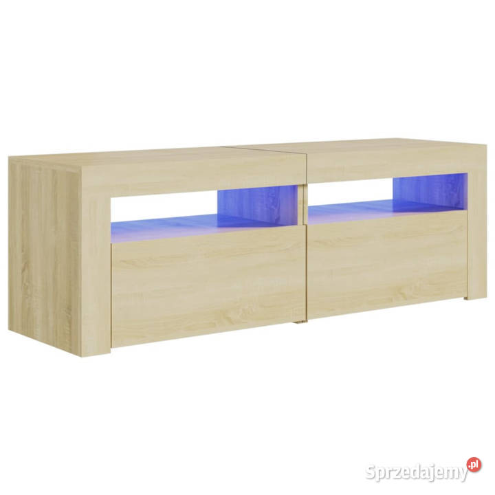 Szafka pod TV z oświetleniem LED dąb sonoma RTV Warszawa