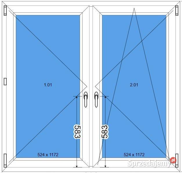 Okno PCV 146x140 ręki z magazynu NOWENAJTANIEJ