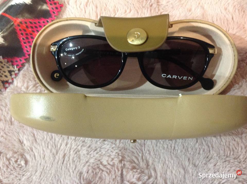 Okulary Przeciwsłoneczne Czarne Damskie CARVEN Dla kobiet Okulary Moda i Styl Nowa Sól