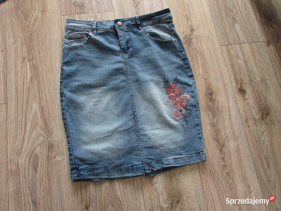 spódnica jeansowa 40 L Beloved jeans haft róża małopolskie Kraków