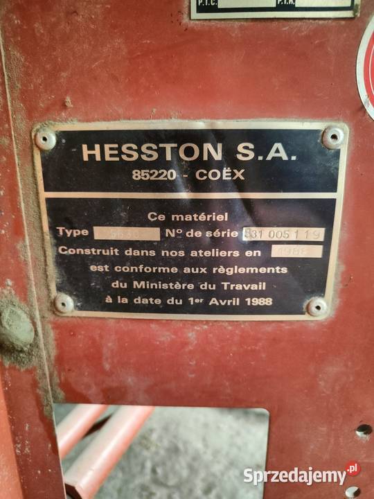 Prasabalownica hesston 5630 Rolujące (belujące) Krzywa