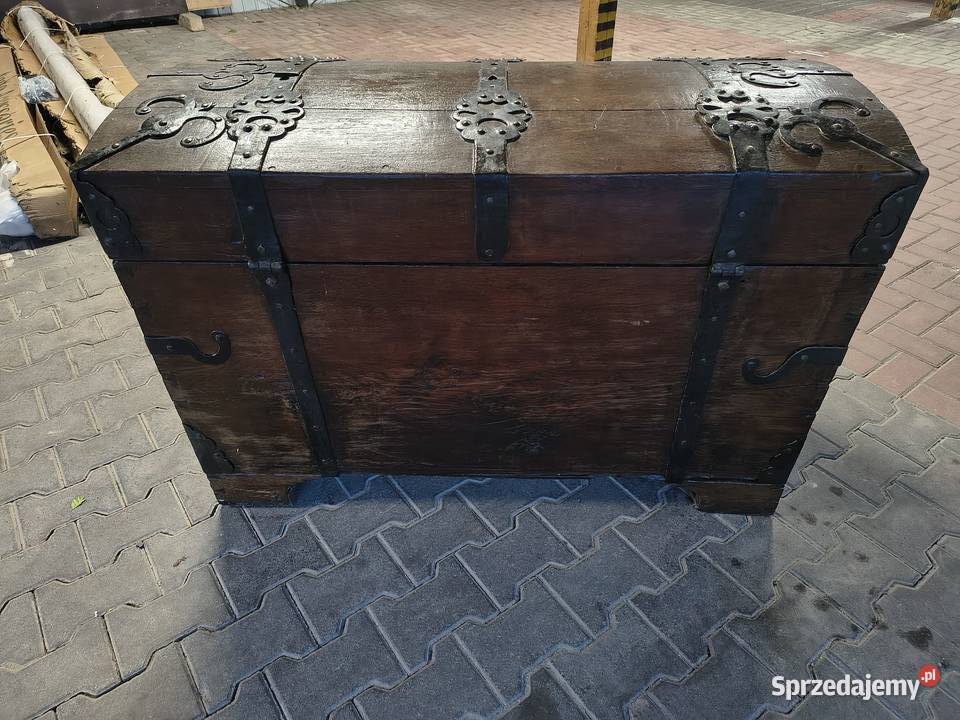 Antyczna drewniana skrzynia 77cm Babice