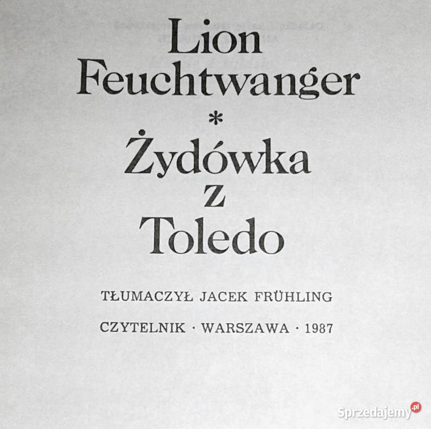 Żydówka z Toledo Lion Feuchtwanger Chełm