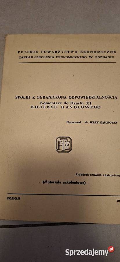 Spółki z oo Kodeks Handlowy 1981 rzadki nakład Łęczyca