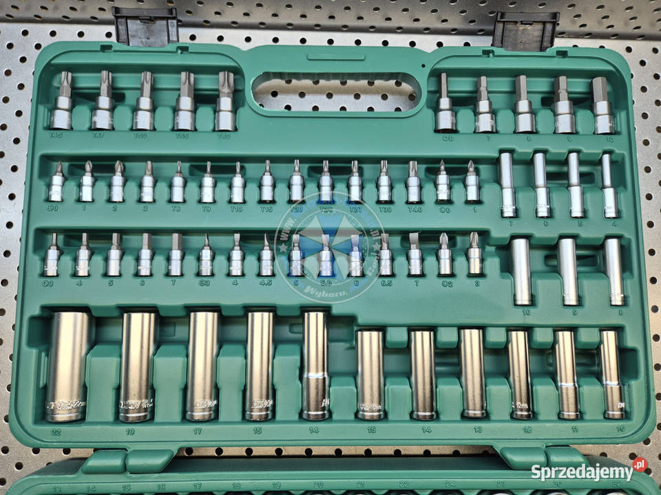 Zestaw kluczy nasadowych 14 38 12 155el CrV Nowe