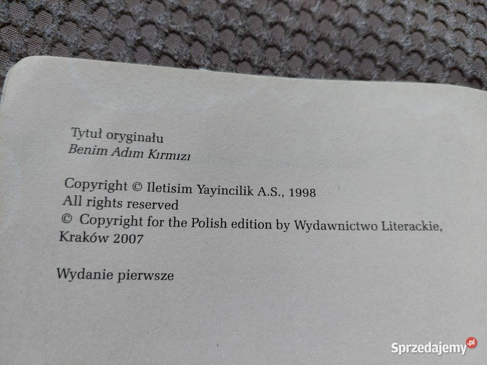 Orhan Pamuk Nazywam się Czerwień miękka Kraków