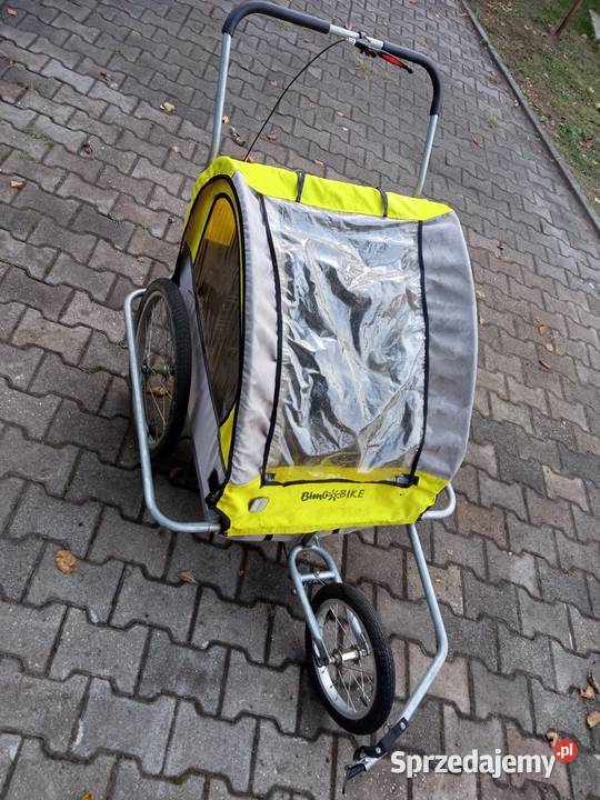 Przyczepka rowerowa wózek 2 osobowy dziecka żółty/złoty Jaworzno