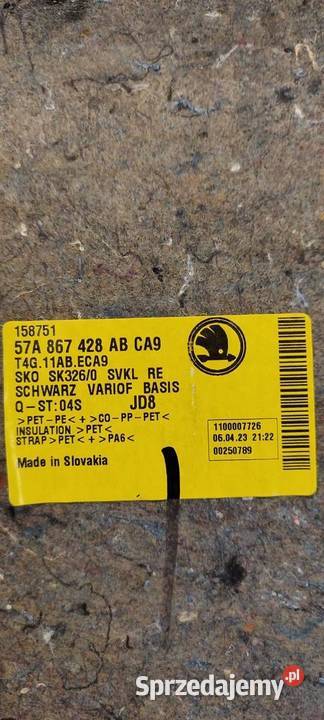 SKODA KAROQ BOCZEK BAGAŻNIKA PRAWY 57A867428AB osobowe