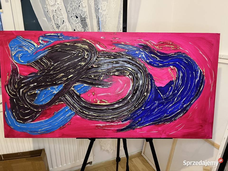 Obraz autorski akryl na płótnie abstrakcja Dekoracje i ozdoby