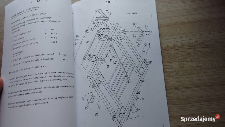 Brona talerzowa U 308 instrukcja i katalog Pozostałe podkarpackie Stalowa Wola sprzedam