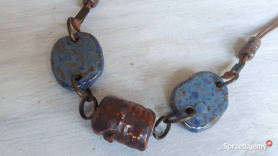 Naszyjnik ceramiczny ręcznie wykonany Otwock