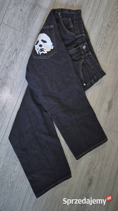Spodnie jeansowe Baggy Y2K Streetwear M czarny łódzkie