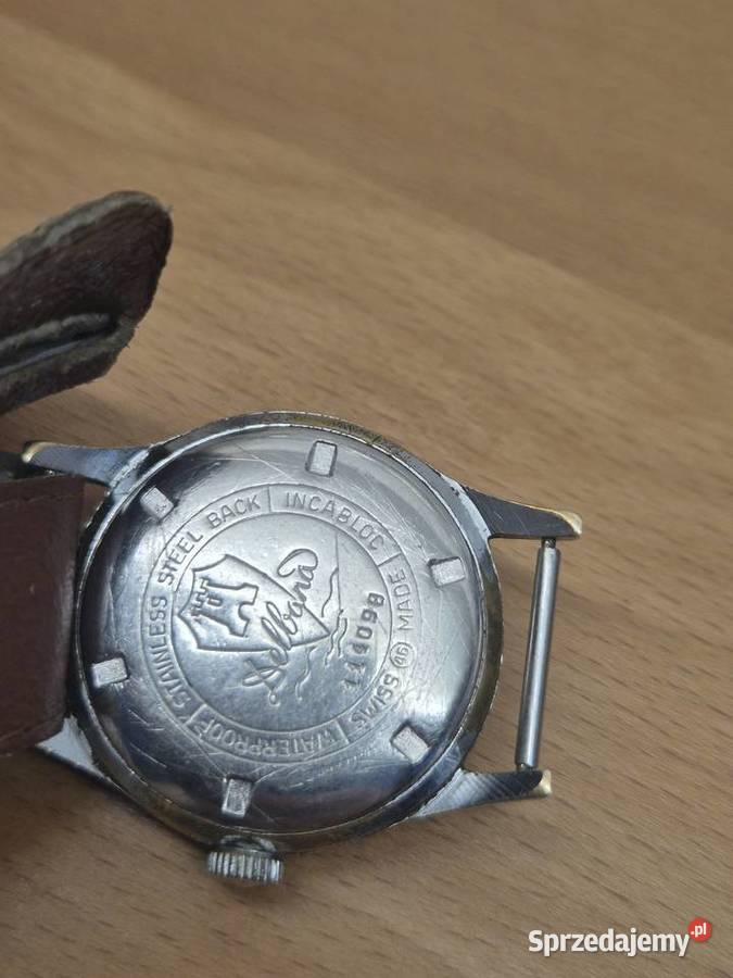 Mechaniczny zegarekDelbana z giloszowaną tarczą Chorzów