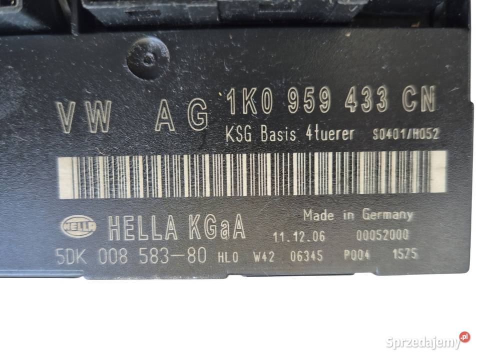 MODUŁ KOMFORTU SEAT AUDI SKODA VW 1K0959433CN Działoszyce
