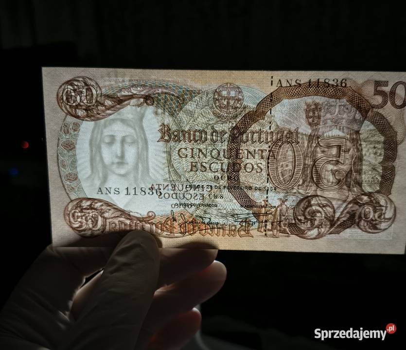 Portugalski banknot 50 escudo z 1964 roku Stan podkarpackie Rzeszów