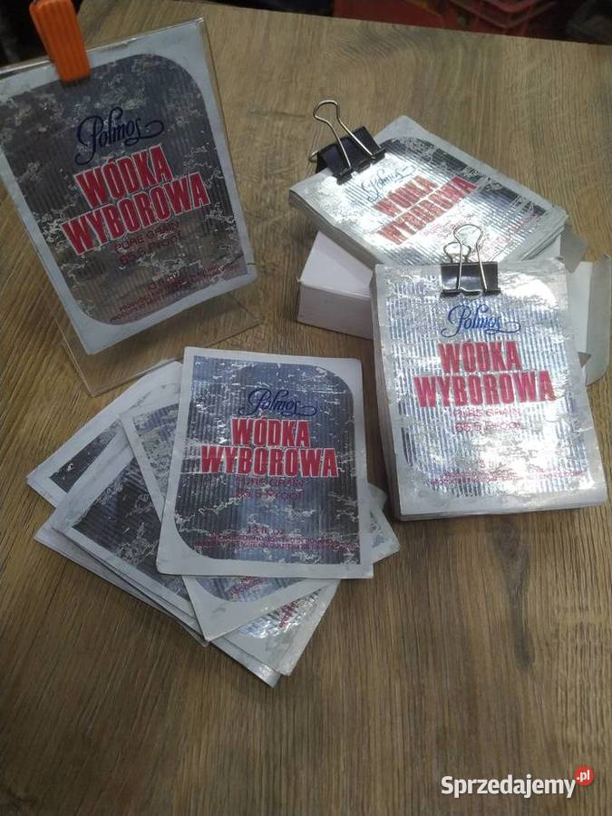 Stare etykiety PRL Polmos Wódka Wyborowa wersja mazowieckie Błędów sprzedam