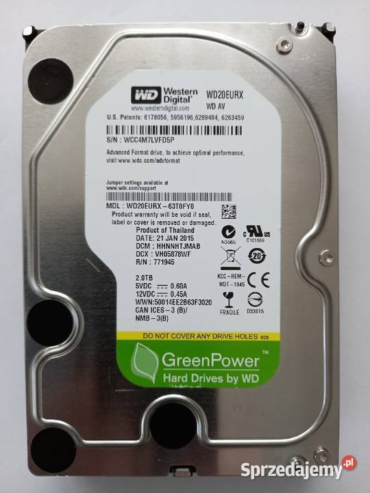 Dysk 2TB WD20EURX SATA III do monitoringu Tomaszów Lubelski