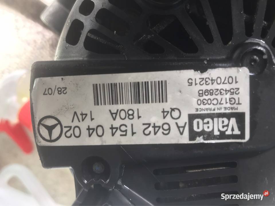Alternator Valeo mercedes 30 v6 180A 14v Kielce