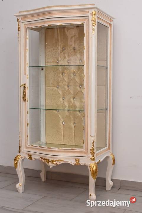 Witryna Piękna Drewniana Gablota Serwantka Creme Kredensy i witryny małopolskie Kraków