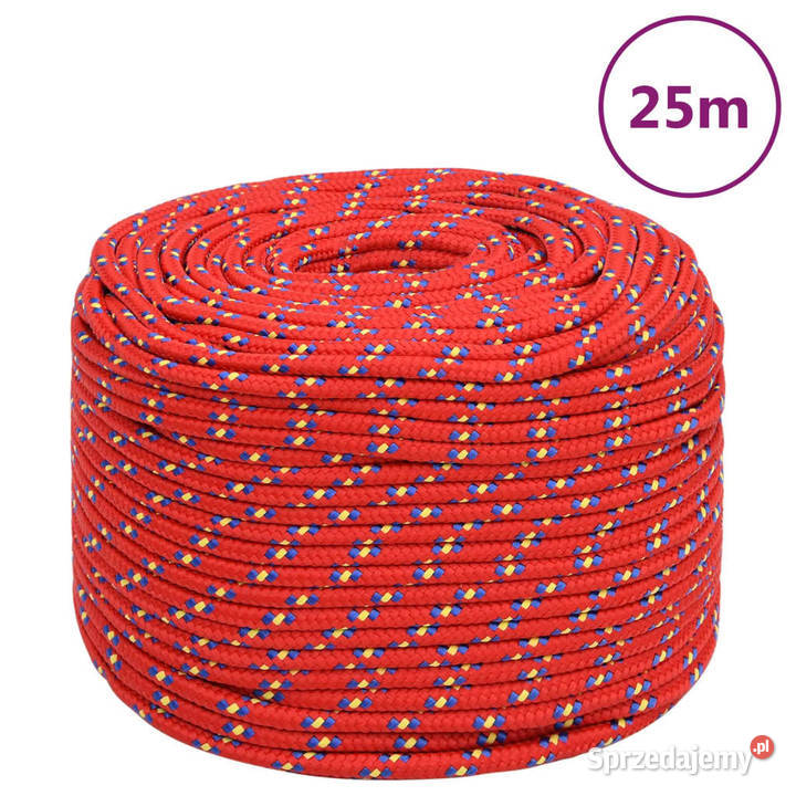 vidaXL Linka żeglarska czerwona 6 mm 25 m Warszawa