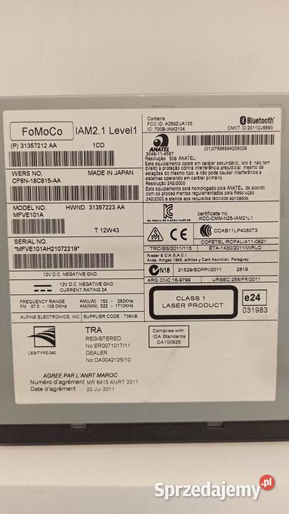 VOLVO V40 II RADIO CD 31357212AA osobowe