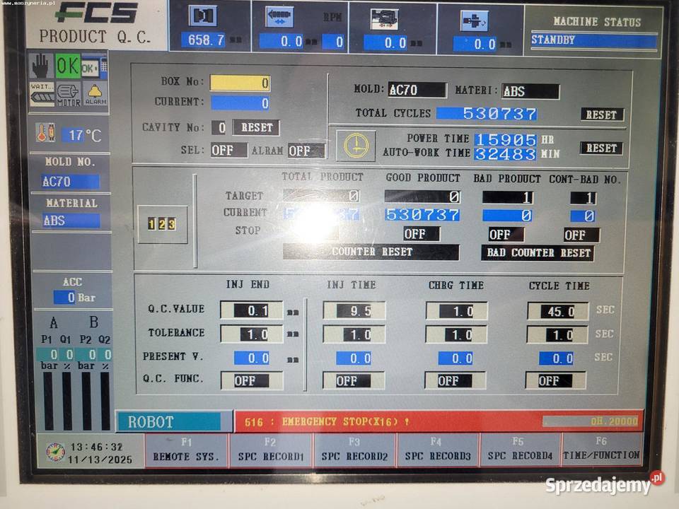 Wtryskarka do tworzyw sztucznych FCS SD600MSV dolnośląskie Jelenia Góra