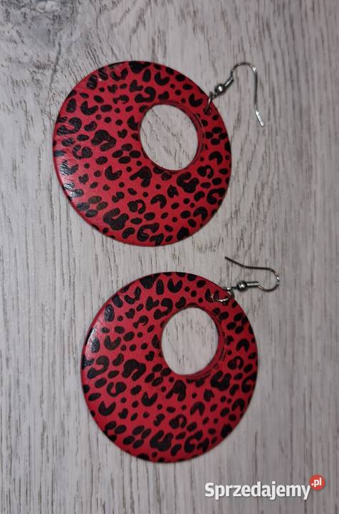 Kolczyki damskie panterka czerwień sprzedam