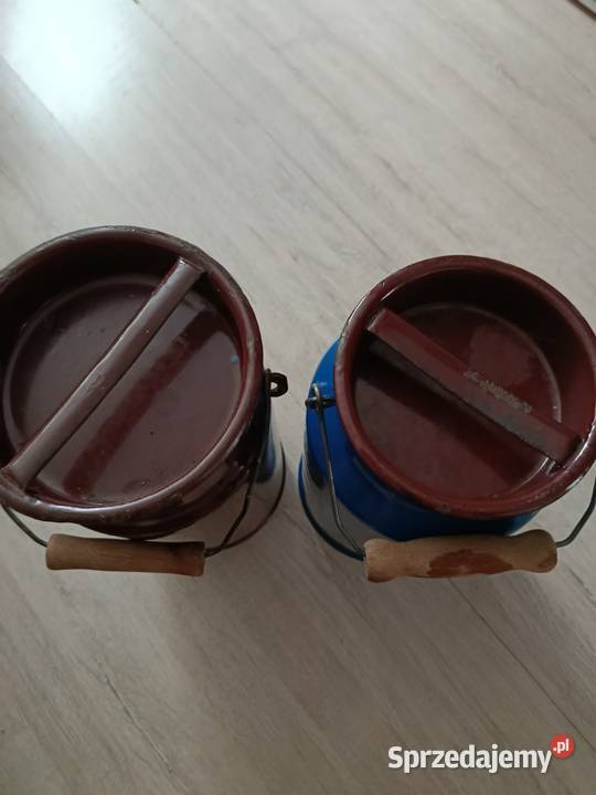 2 kanki emalia 5 litrów z PRL duże