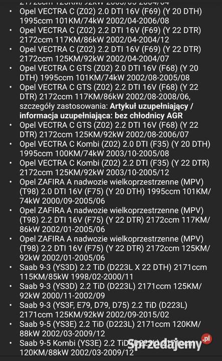 Nowy Zawór EGR AGR Delphi GM Opel Astra G Signum Skawina sprzedam