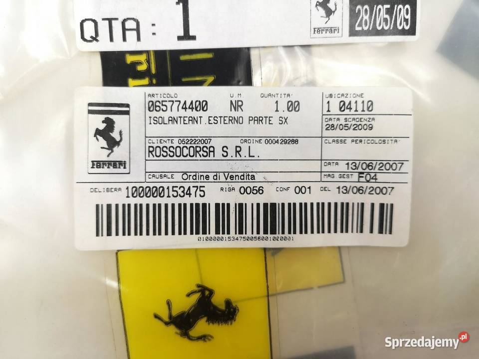 OSŁONA TERMICZNA PRAWY PRZÓD FERRARI 360 458 sprzedam