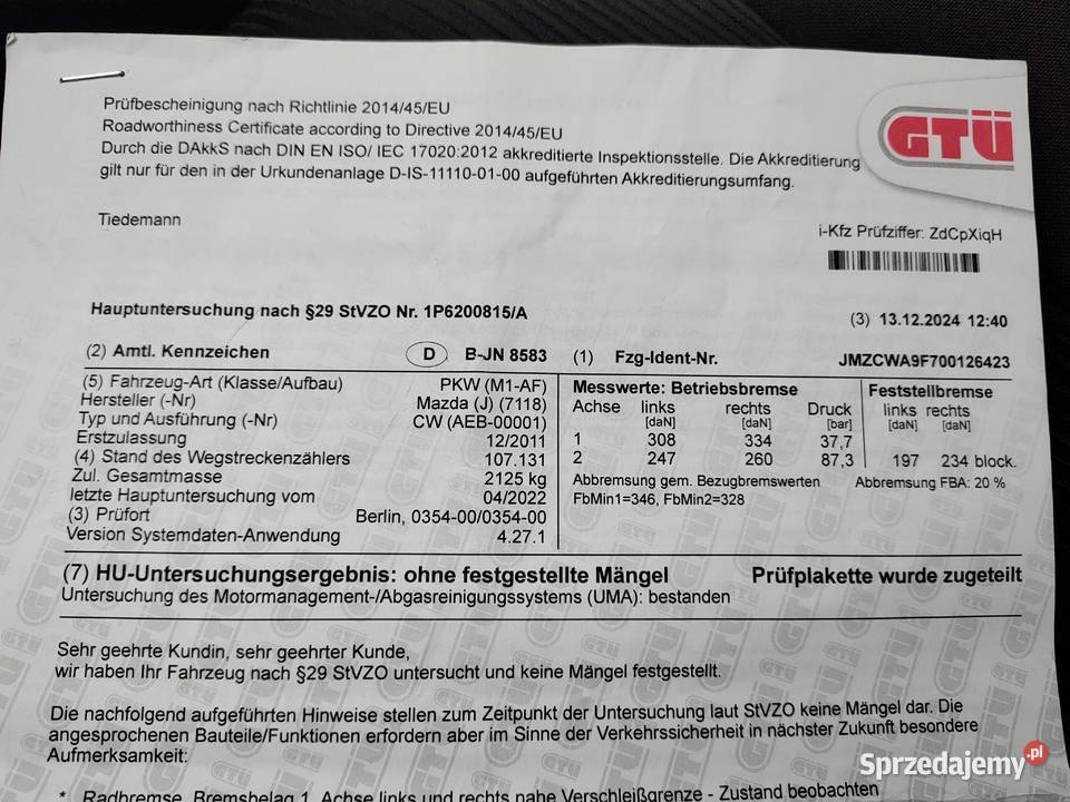 MAZDA 5 20 BENZYNA AUTOMAT welurowa tapicerka 5 Leszno