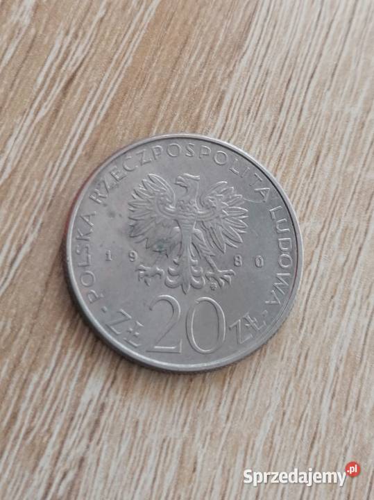 moneta 20 złotych 1980 50 Lat Daru Pomorza Numizmatyka Bydgoszcz