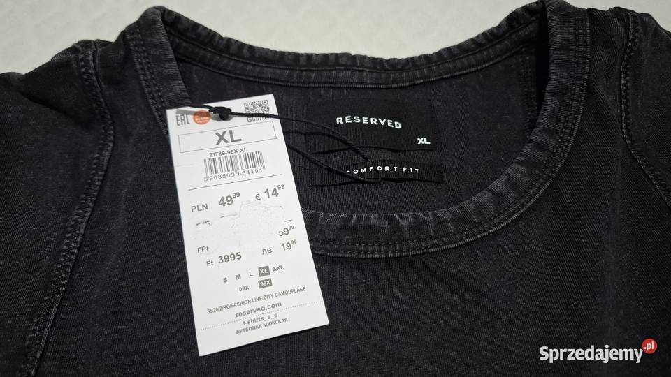Koszulka krótki rękaw Tshirt Reserved XL czarna Czeladź sprzedam