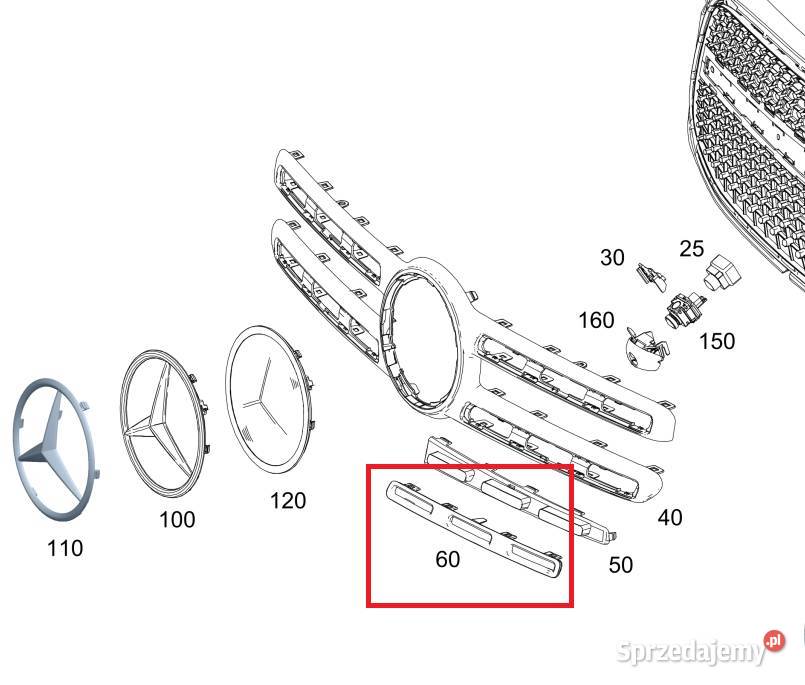 MERCEDES GLB X247 listwa chromowana atrapy Ruda Śląska