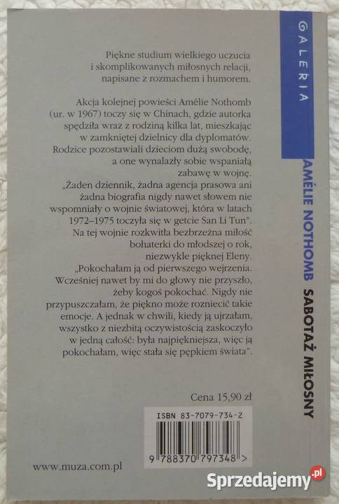 Sabotaż miłosny Amelie Nothomb miękka
