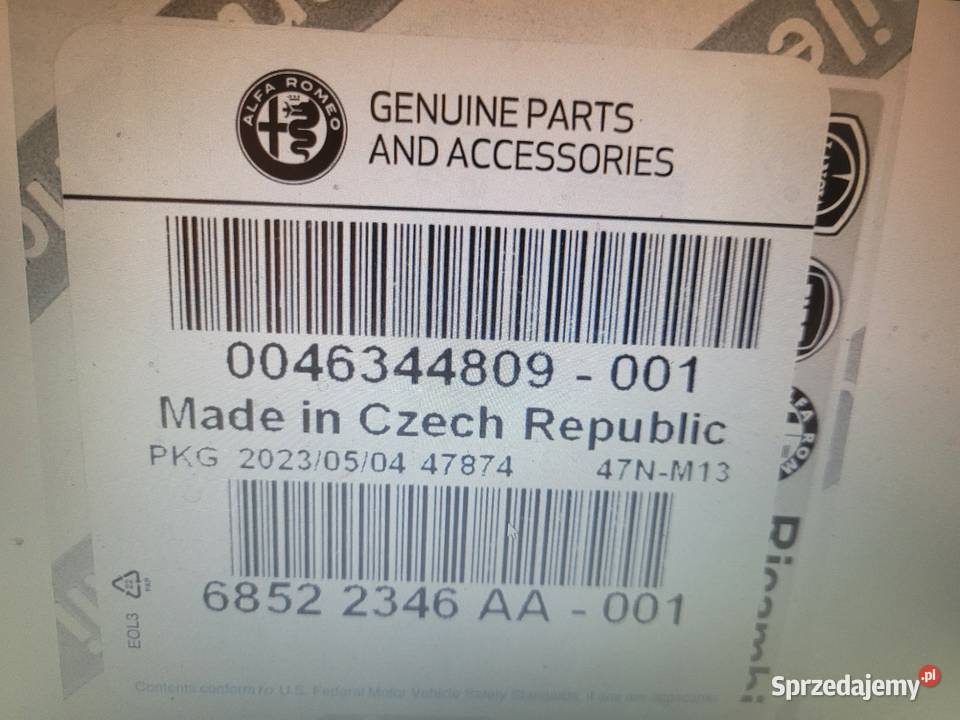 Nox Alfa Romeo 46344809 55283225 A3C0344430001 osobowe Radom