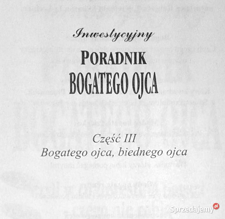 Inwestycyjny poradnik Bogatego Ojca Robert T sprzedam