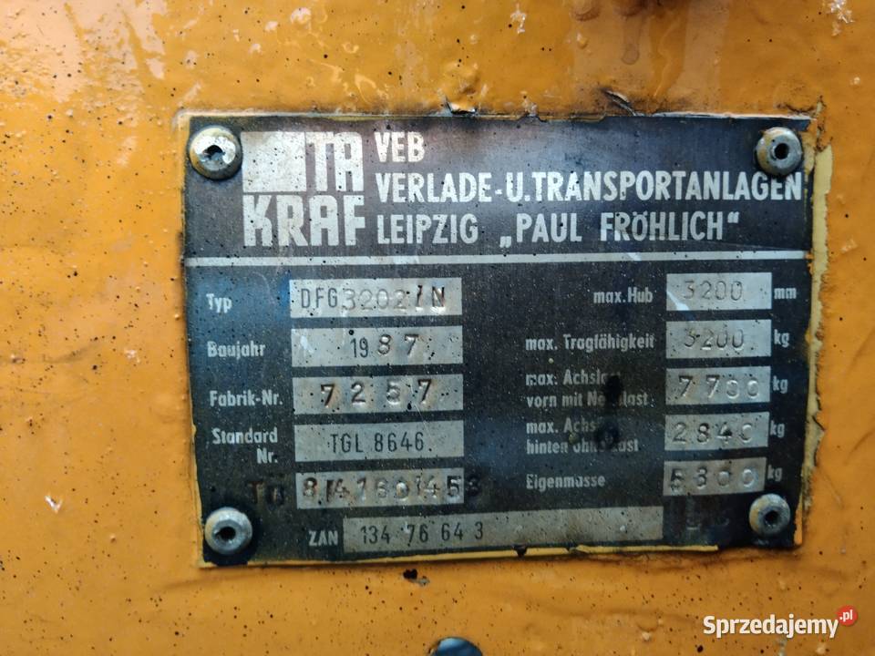 Wózek Widłowy TAKRAF DFG 3202N