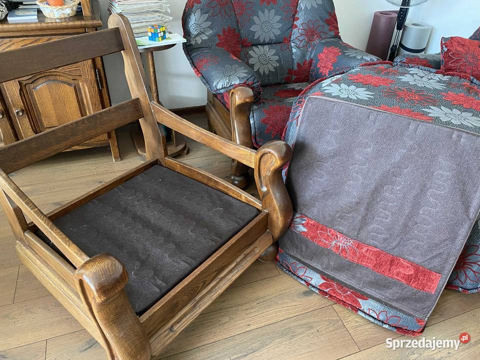 Sofa2 fotele na dębowym stelażu Żyrardów