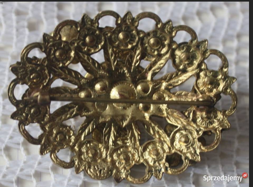 Broszka różowy kamyk