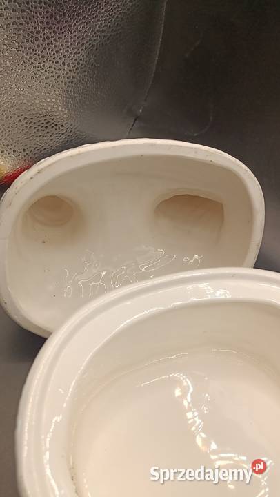 Figurka ceramiczna ptak kura kwoka pojemnik lubelskie Zamość