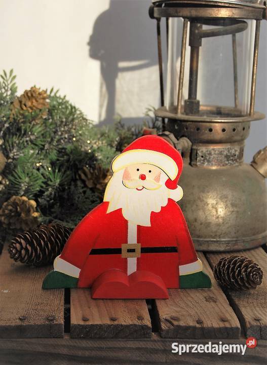 Bałwanek Mikołaj ozdoba drewniana vintage na lubelskie
