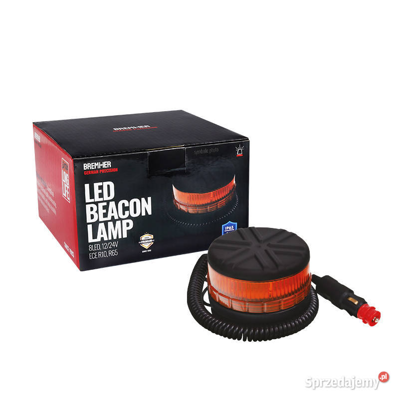 LAMPA OSTRZEGAWCZA KOGUT NISKA MAGNES 8 LED uniwersalne