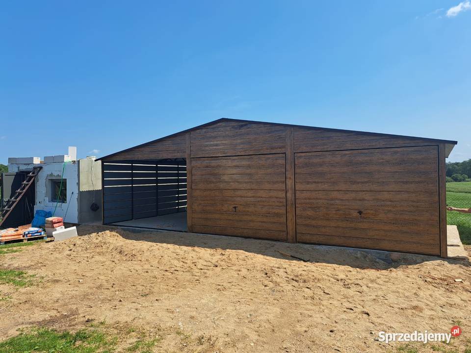 Garaż Blaszany Drewnopodobny Zadaszenie Garaże 293zł/m2 Lesko