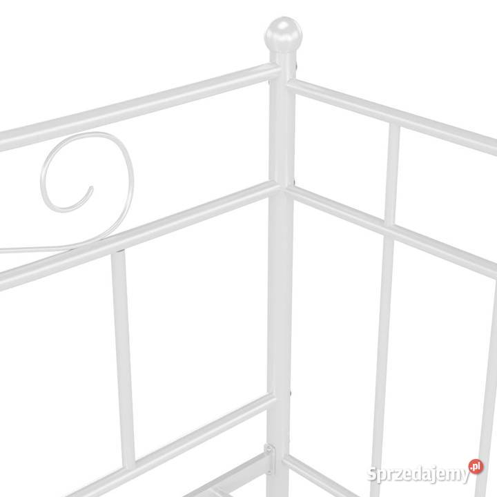 Sofa z wysuwaną ramą łóżka biała metalowa 90x200 89cm Łóżka i materace Warszawa