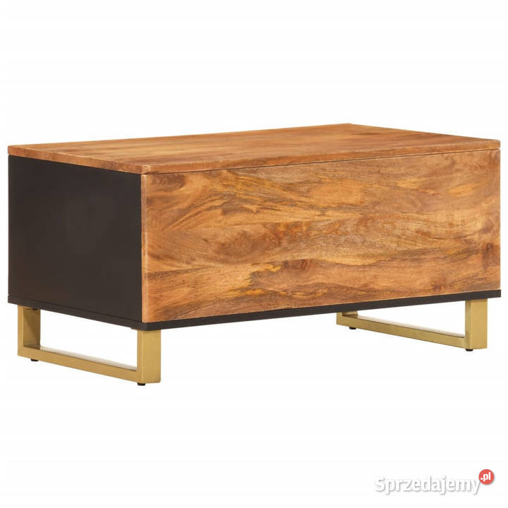 Stolik kawowy brązowoczarny 80x50x40 lite drewno Warszawa