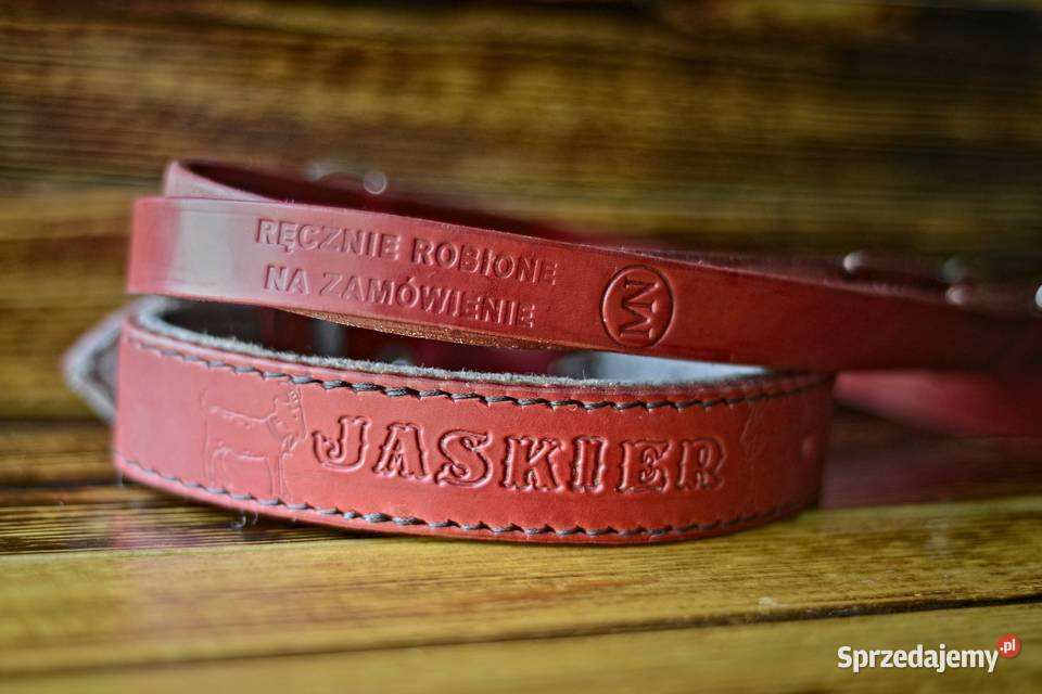 OBROŻA z IMIENIEM psa kota 100 skóra juchtowa no