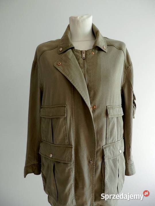 Kurtka Lekka w stylu Military Oliwkowa Lyocell sprzedam